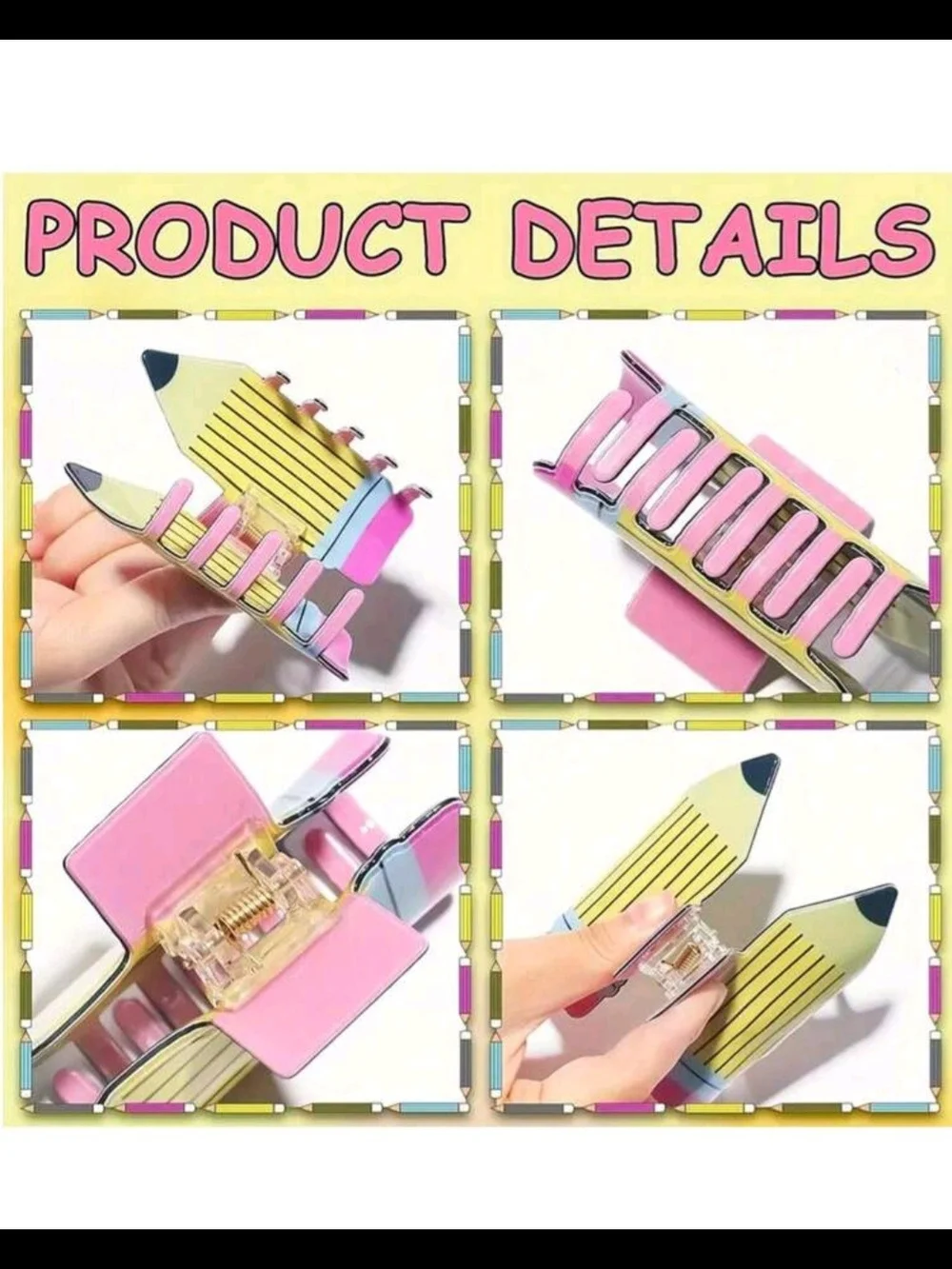 Cute Pencil Hair Clip -back To School